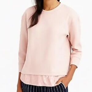 J. Crew | Light Pink Sequins Hem Sweatshirt Size XXS
